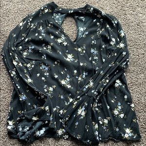 black floral long sleeve